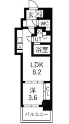 ミラージュパレス本町DEPART(1LDK/13階)の間取り写真