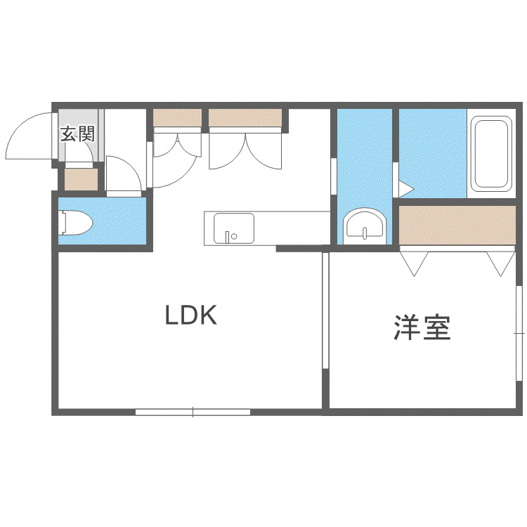 デイズ山鼻(1LDK/4階)の間取り写真