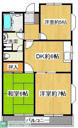 エスタシオン(3DK/1階)の間取り写真
