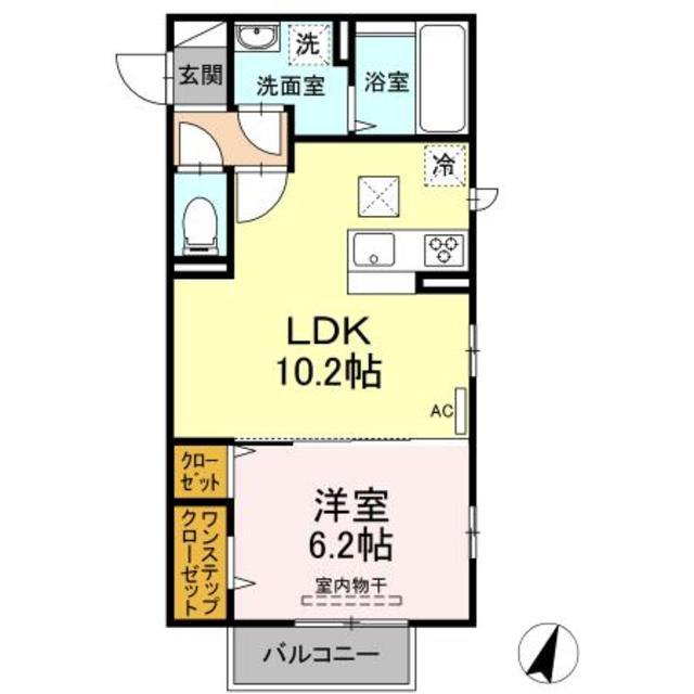 クレール(1LDK/1階)の間取り写真