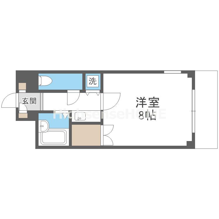 クレスト都島(1K/3階)の間取り写真