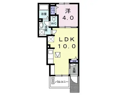 アーバンステージII(1LDK/1階)の間取り写真