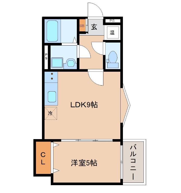 ブラン蒲町(1LDK/2階)の間取り写真