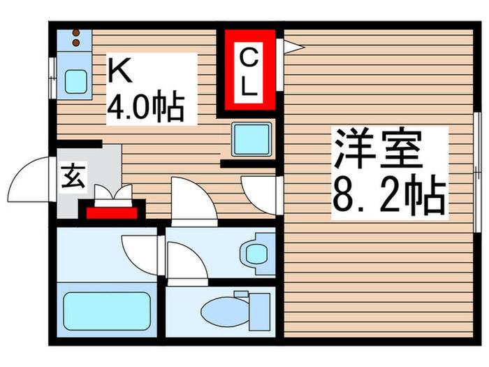 フォレストハウス八千代(1K/2階)の間取り写真