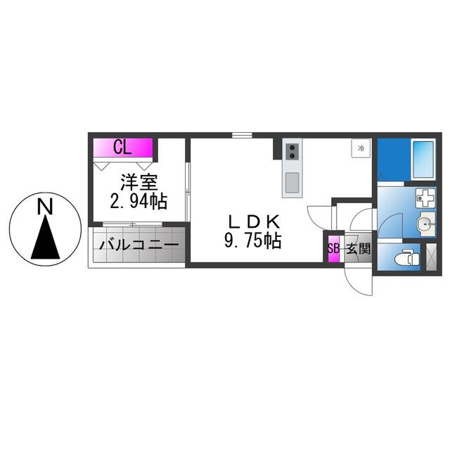 FSTYLE東大阪本庄1号館(1LDK/3階)の間取り写真