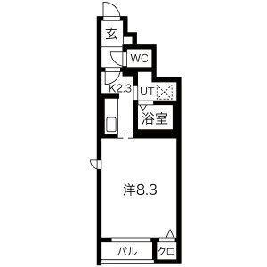 上野ハイツ(1K/1階)の間取り写真