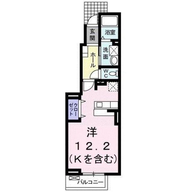 アルバータIII(ワンルーム/1階)の間取り写真