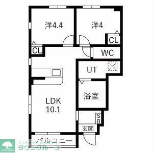 VERTEX市原II(2LDK/1階)の間取り写真