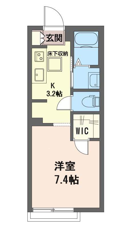 グランシード境南(1K/1階)の間取り写真