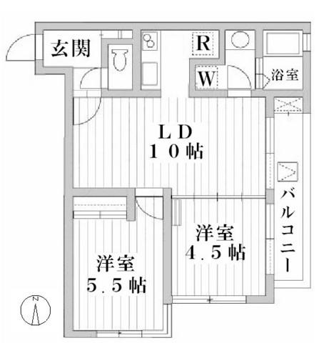 ATRIUM・T(2LDK/2階)の間取り写真