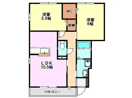 ヴィラファミール(2LDK/1階)の間取り写真