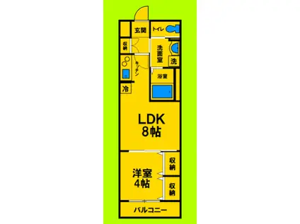 H-MAISON御幣島II(1LDK/2階)の間取り写真