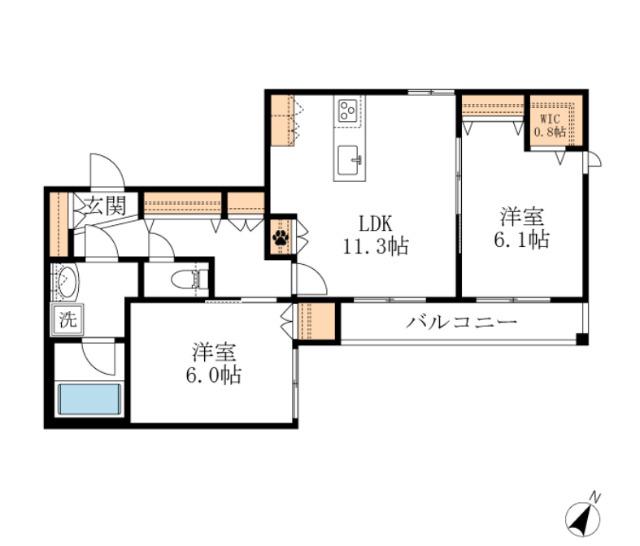 LELIEN浦和領家(2LDK/3階)の間取り写真