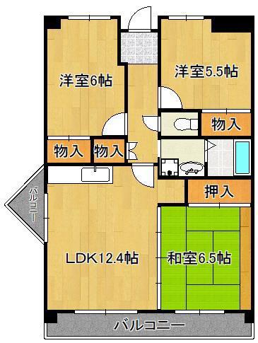 パティオス守恒(3LDK/2階)の間取り写真