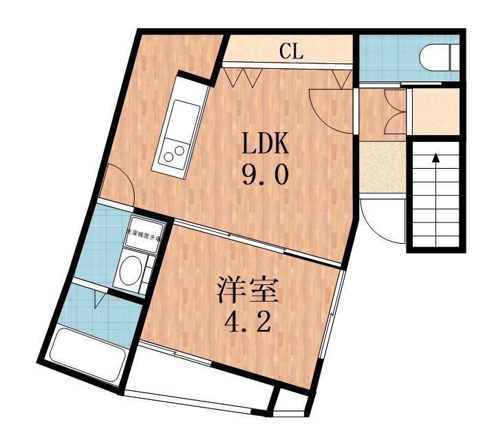 ブランモネ(1LDK/1階)の間取り写真