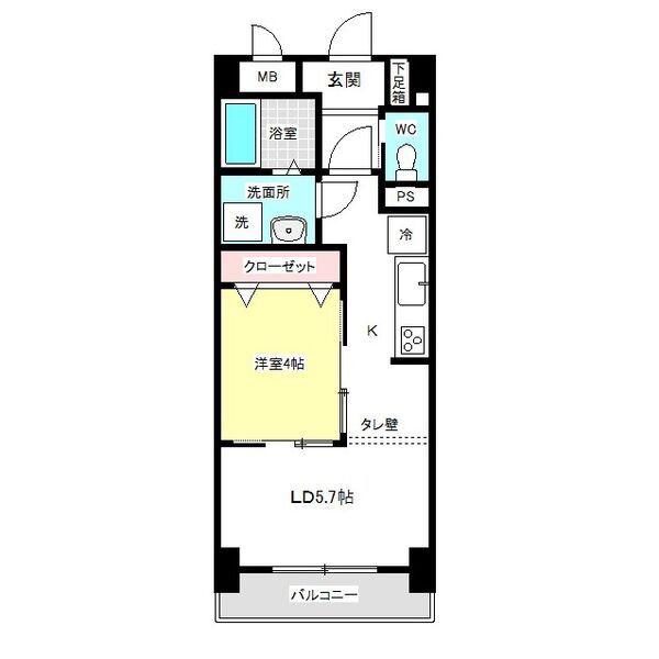 LA MIA CASA(1LDK/1階)の間取り写真