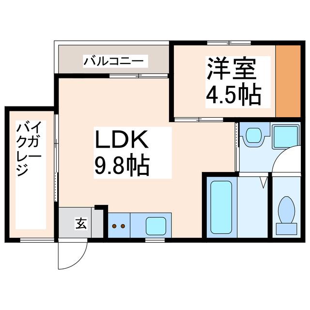 サウザンドプレイスG2(1LDK/1階)の間取り写真