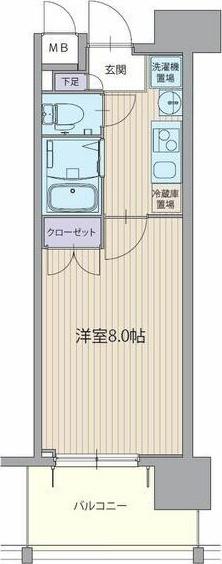 パルティール上前津(1K/9階)の間取り写真