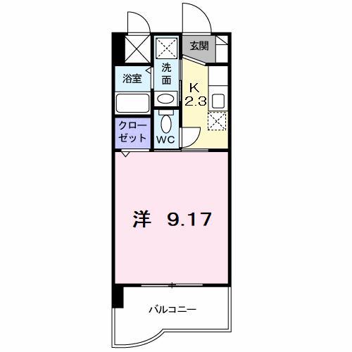 セレスタイト黒崎(1K/10階)の間取り写真