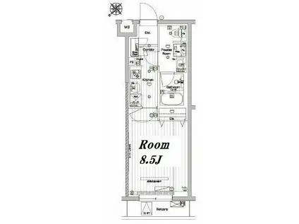 メイクスデザイン参宮橋(1K/2階)の間取り写真