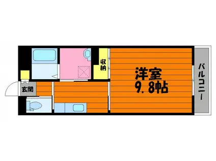 グランスイート(1K/1階)の間取り写真