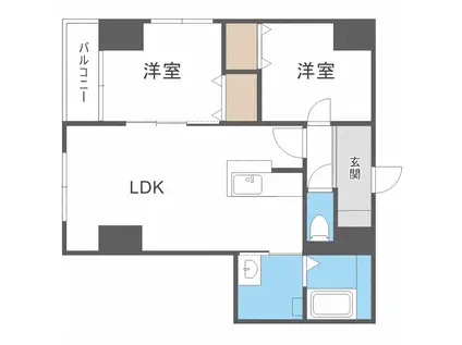 SUGAR RAY(2LDK/3階)の間取り写真