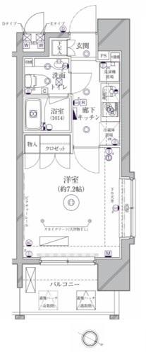 クレイシア新大塚(1K/8階)の間取り写真