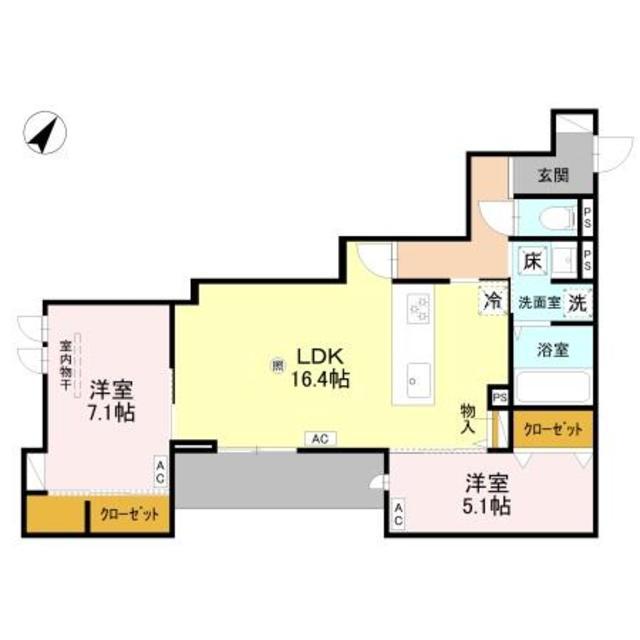 ラ メゾン ピック 中百舌鳥II(2LDK/1階)の間取り写真