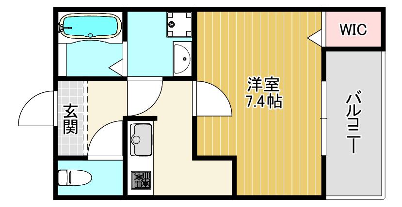 シエークル鴫野(1K/2階)の間取り写真