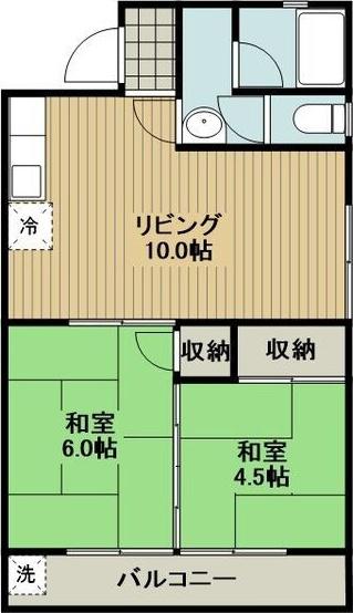 メゾン石川(2LDK/1階)の間取り写真