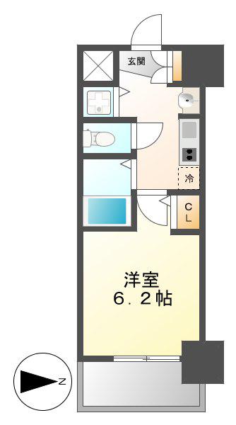 プレサンス名古屋駅前プラチナム(1K/10階)の間取り写真