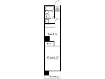 パークサイドメゾン伏見(1DK/6階)の間取り写真