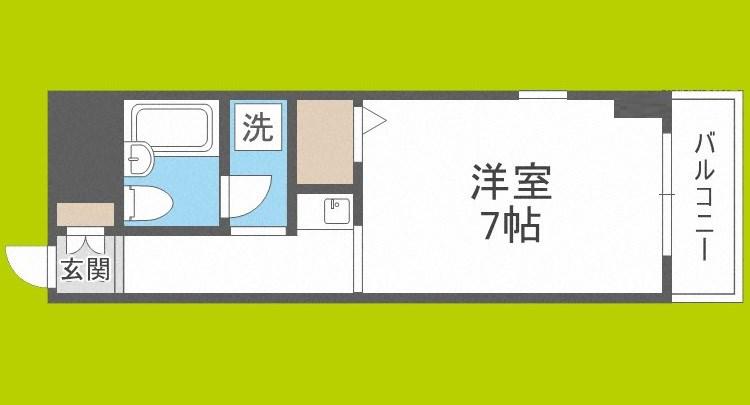 十三ホワイティ(ワンルーム/1階)の間取り写真