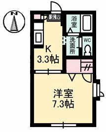 ジェネス21(1K/1階)の間取り写真