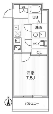 THE PALMS MUSE 新江古田(1K/2階)の間取り写真