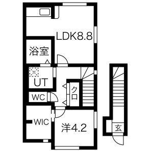 INFINITY SAGAE・II(1LDK/2階)の間取り写真
