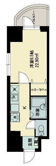 志幸29 シンフォニー(1K/3階)の間取り写真