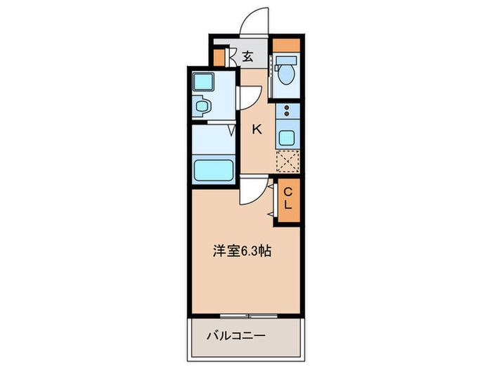 ウィンズコート城北パーク(1K/7階)の間取り写真
