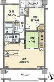 プラウド昭和楽園町(3LDK/2階)の間取り写真