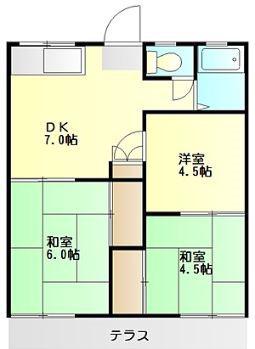 添田ハイツ(3DK/1階)の間取り写真