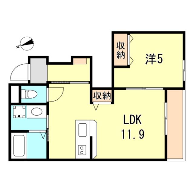 エスポワールミニオン2(1LDK/1階)の間取り写真