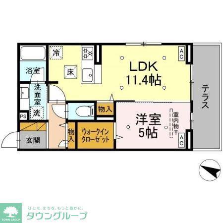 コニフェールI(1LDK/1階)の間取り写真