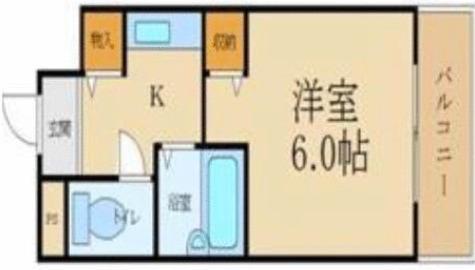 ディナスティ清水谷III(1K/9階)の間取り写真