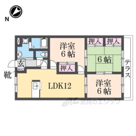 ビューパレスHYS(3LDK/1階)の間取り写真