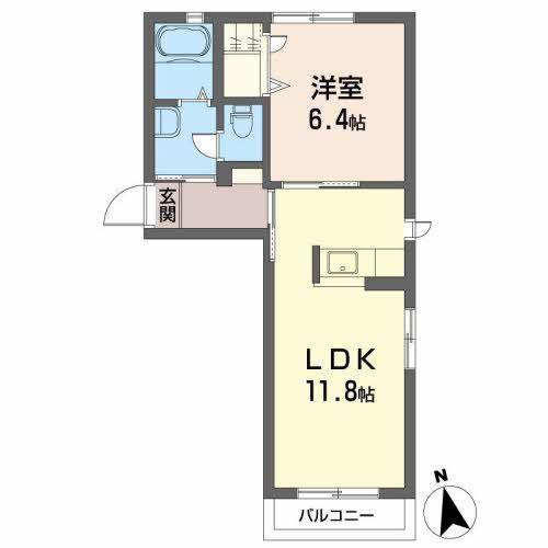 リバーサイドサカエ(1LDK/2階)の間取り写真