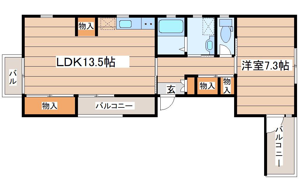 FAMILIAR南光台(1LDK/2階)の間取り写真