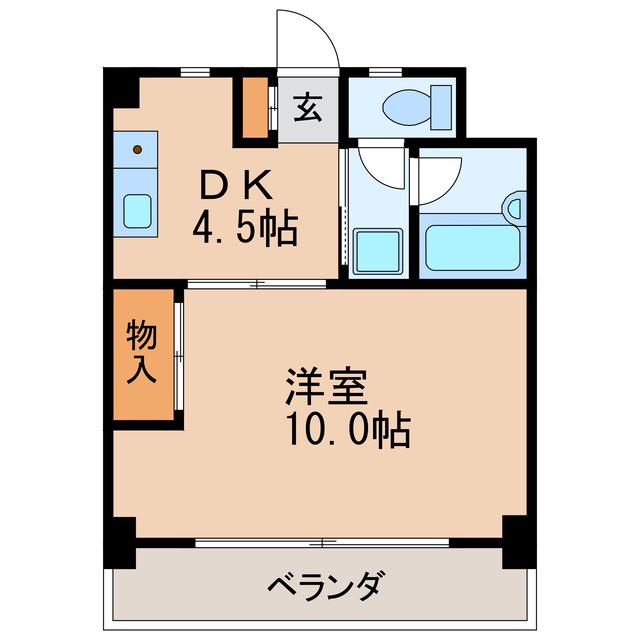 グリーンハイツ徳川(1DK/1階)の間取り写真