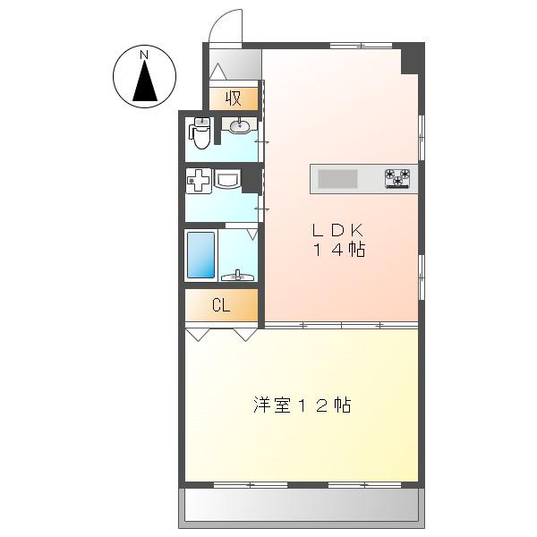 アクセス高辻(1LDK/2階)の間取り写真
