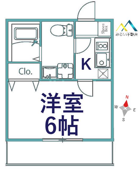 カーサフェリーチェ妙蓮寺(1K/2階)の間取り写真