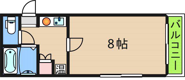 リブタイム(1K/3階)の間取り写真